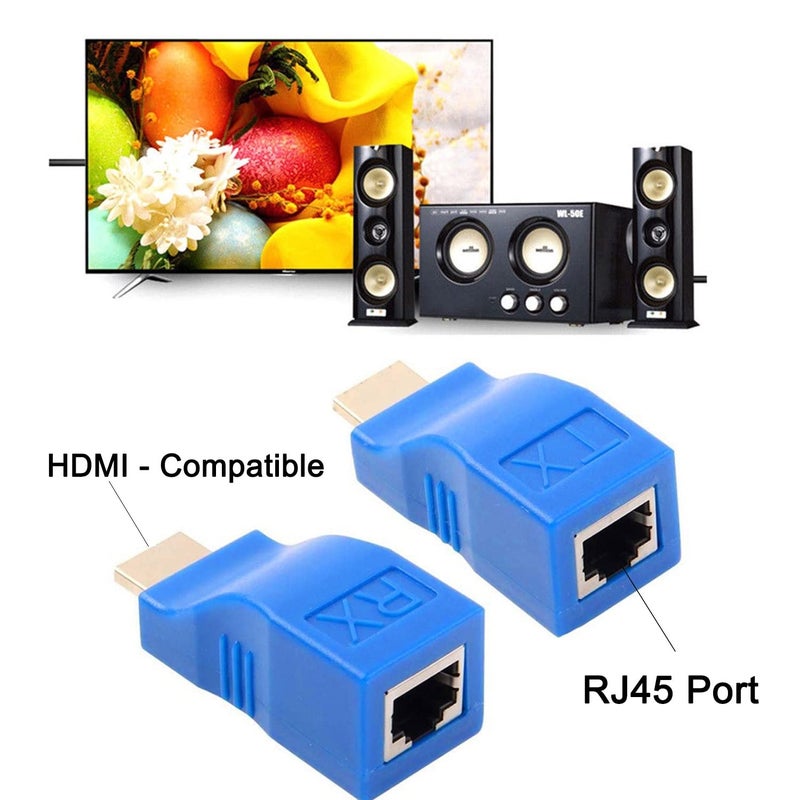 XMSJSIY HDMI Extender, HDMI to RJ45 Network Cable Extender Converter Repeater Over Cat 5e/6 1080p up to 30m for HDTV, PS4, STB - Request Pure Copper Cat 5e/6 Wire - Not Support HDCP - Image 3